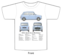Austin Seven Mini Deluxe 1959-61 T-shirt Front